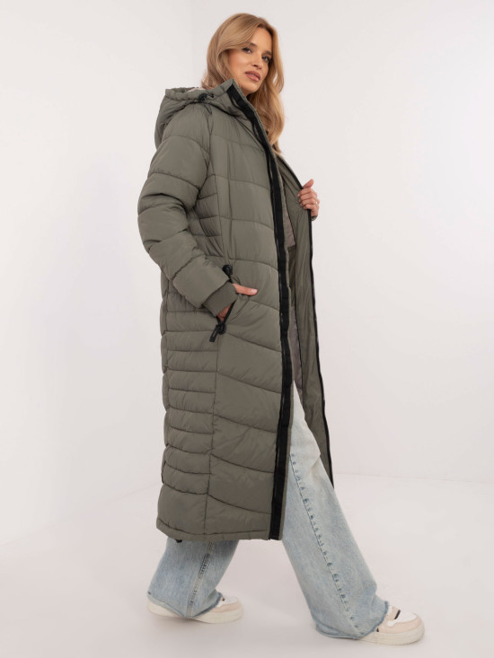 Women's Khaki Long Sleeve Coat