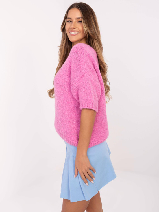 Pink Short Sleeve Sweater