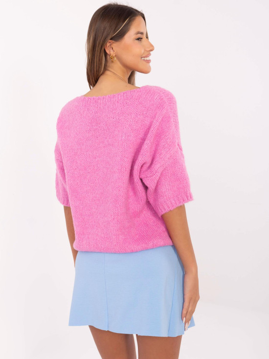 Pink Short Sleeve Sweater
