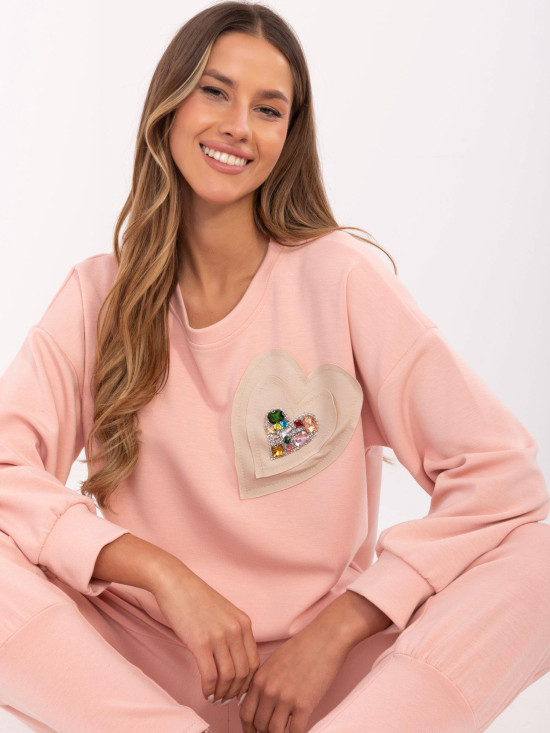 Stylish Women's Sweatshirt in Peach Color