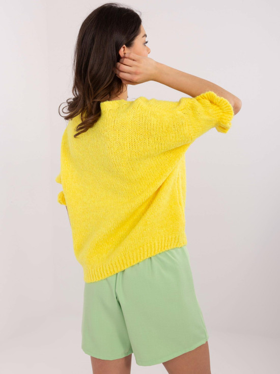 Yellow Sweater with 3/4 Sleeves