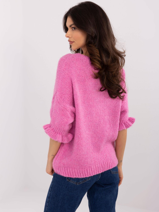 Pink Sweater with 3/4 Sleeves
