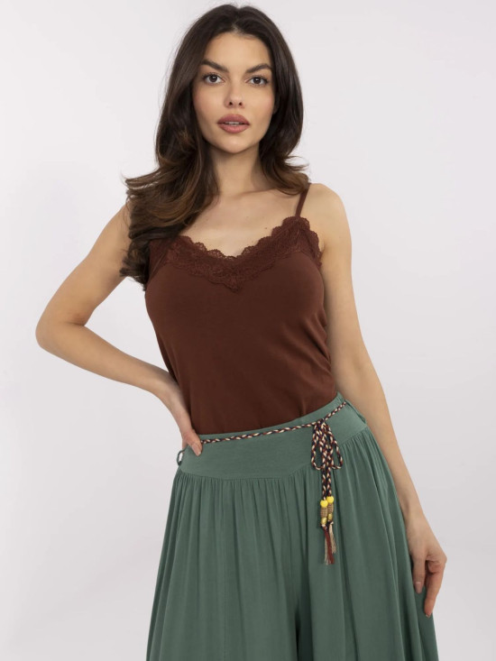 Stylish Brown Lace Top