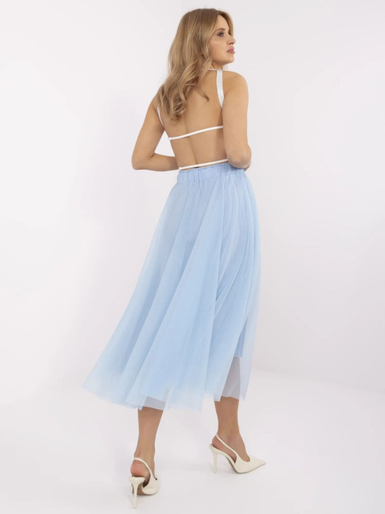 Light Blue Midi Tulle Skirt
