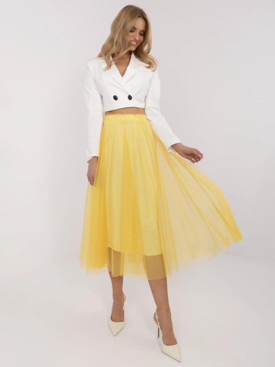 Yellow Midi Tulle Skirt
