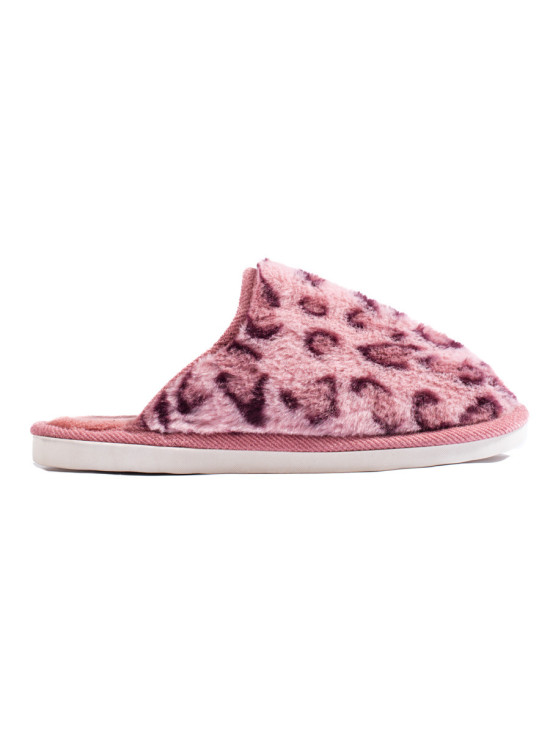 Slippers with an animal pattern pink