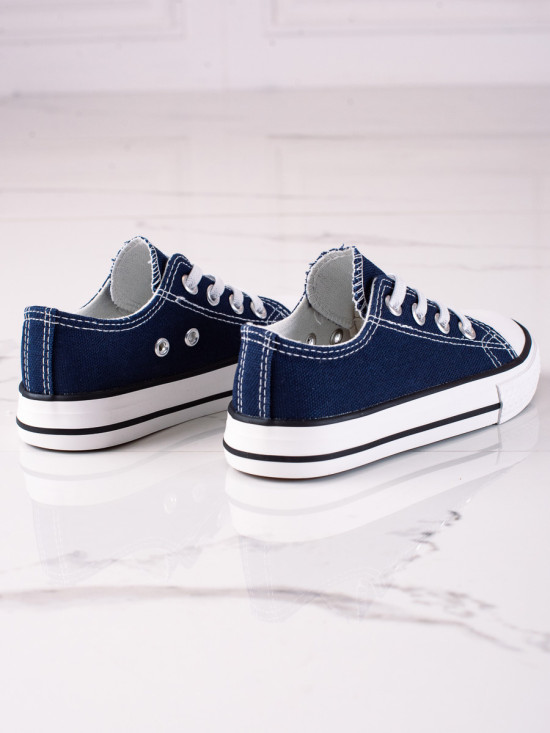 Dark blue children's lace-up sneakers