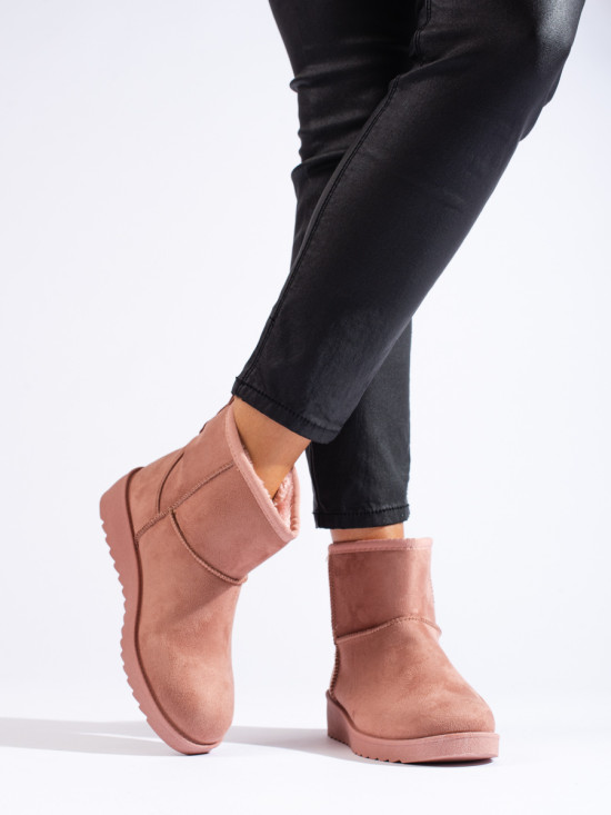 Women's pink ankle snow boots