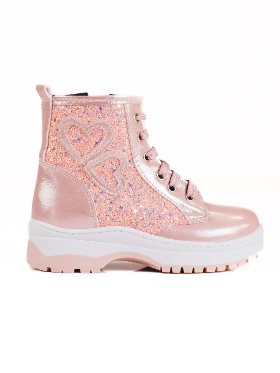 Pink children's boots with sequins