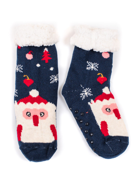 Women's warm socks SANTA dark blue
