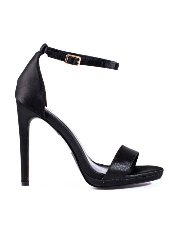 Elegant Black High Heeled Sandals