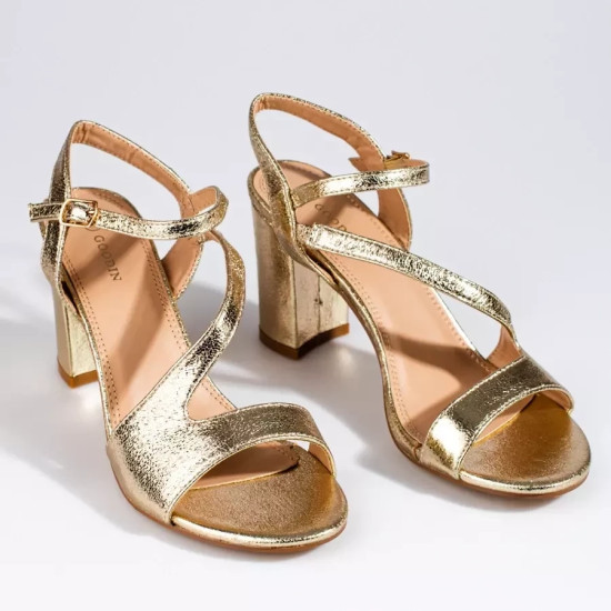 Elegant Gold Heeled Sandals