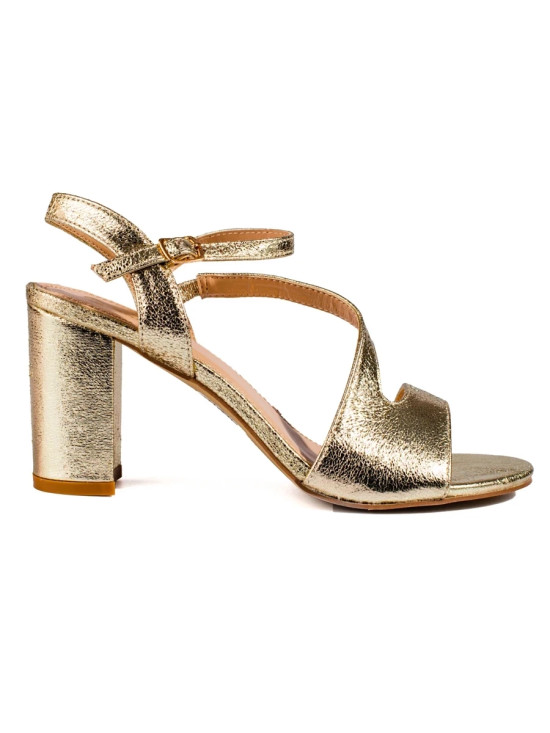 Elegant Gold Heeled Sandals