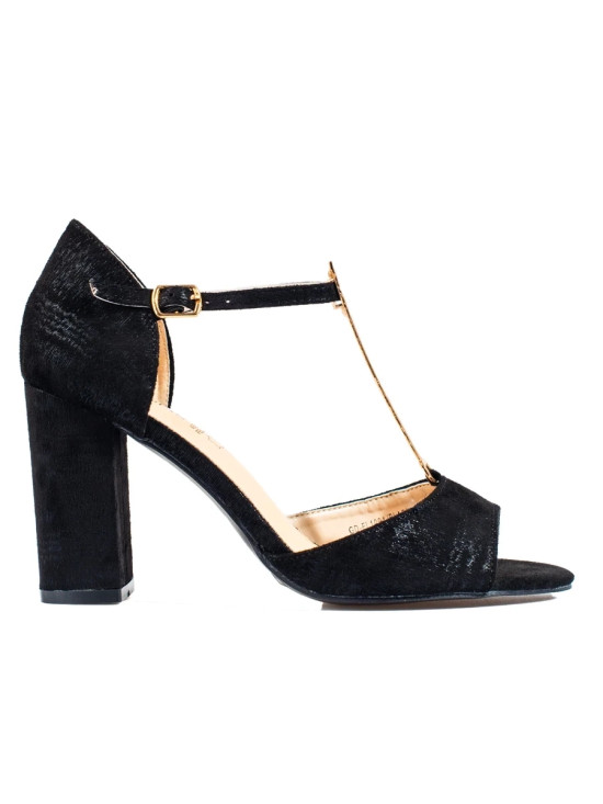 Black Classic High Heel Sandals