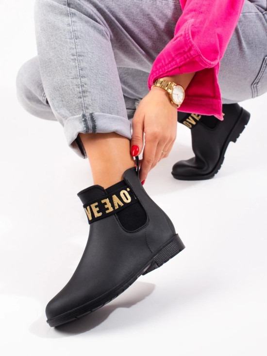 Black Women's Short Rubber Boots