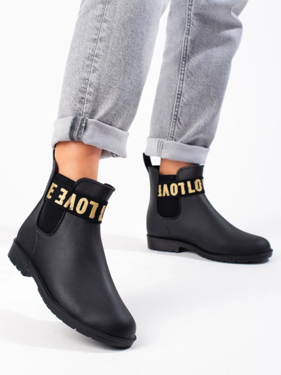 Black Women's Short Rubber Boots