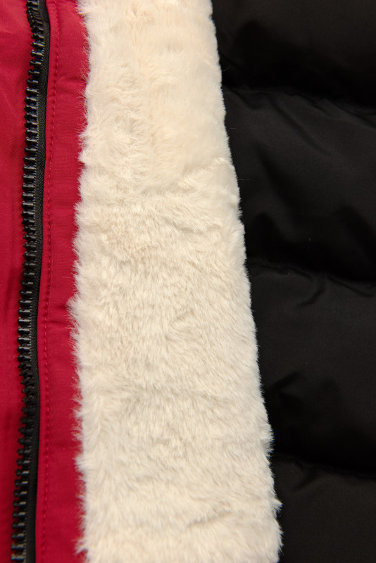 Classic winter parka red/black