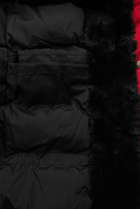 Classic winter parka red/black