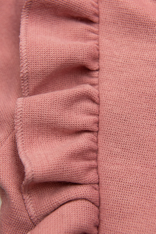 Pink dress with leather pleated skirt