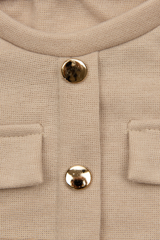 Beige girl's dress with a belt