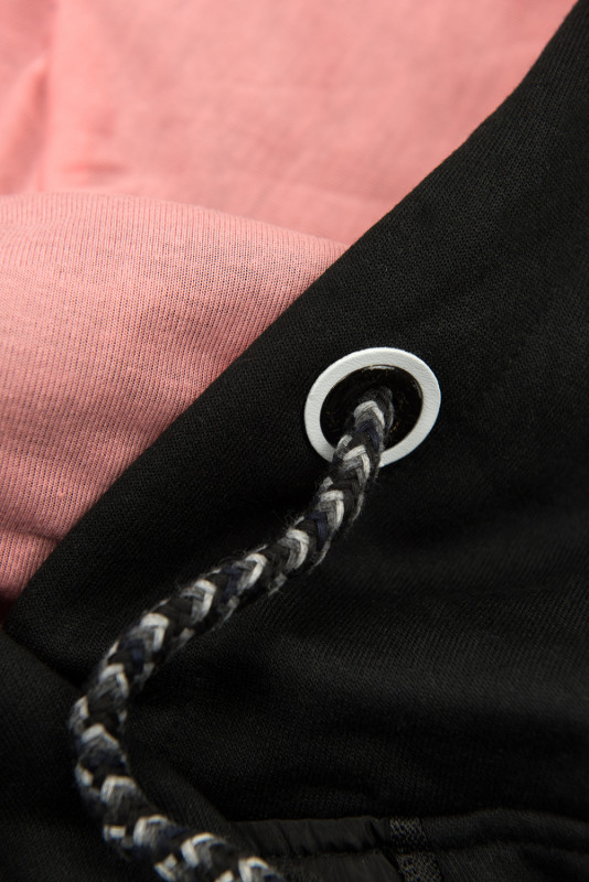 Black tracksuit with combined materials