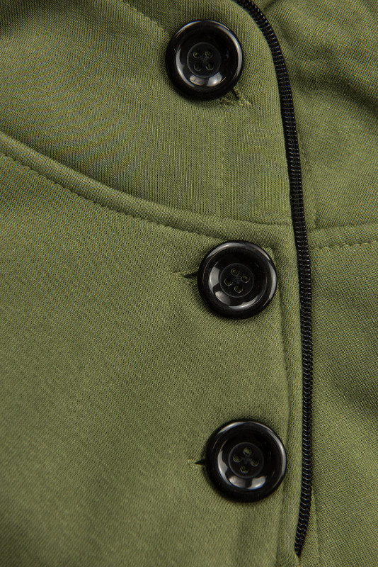 Green over-the-head sweatshirt dress