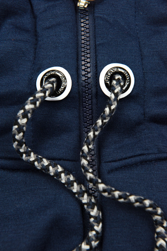 Navy asymmetric elongated hoodie