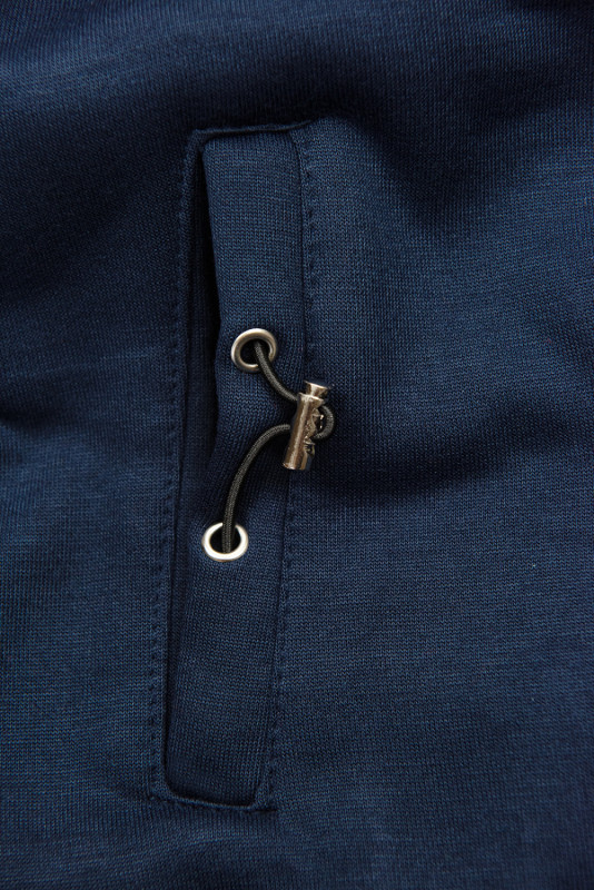 Navy asymmetric elongated hoodie