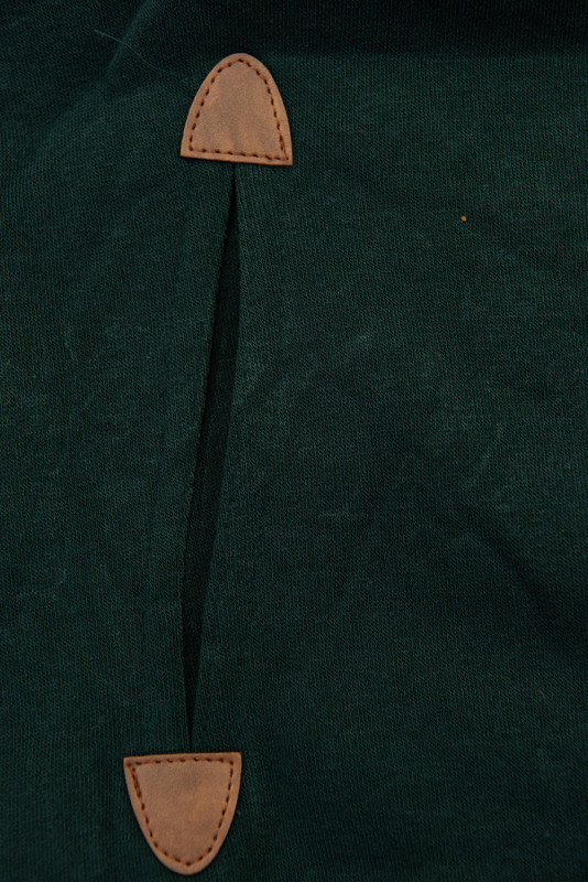 Hoodie sweatshirt dress with checked lining green
