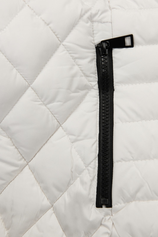 White mid season quilted jacket