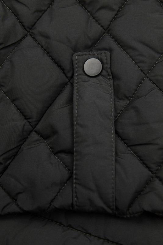 Black mid season quilted jacket