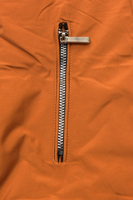 Orange/navy reversible winter parka jacket