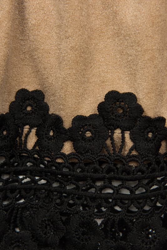 Light brown short dress with lace