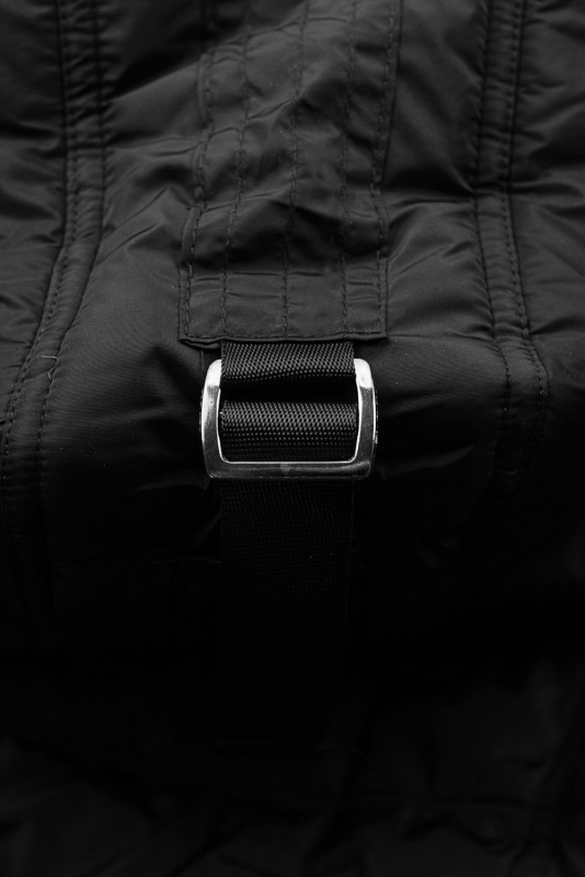 Black winter jacket with plush and faux fur