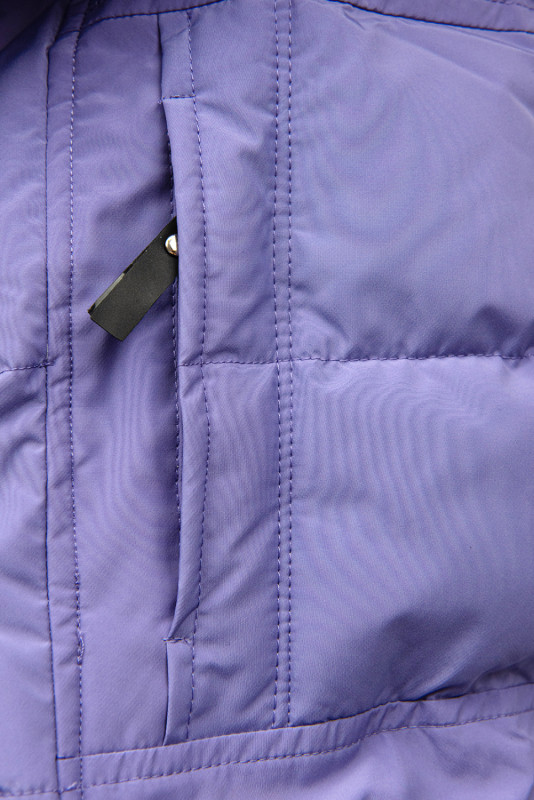 Purple winter jacket with drawstring waist