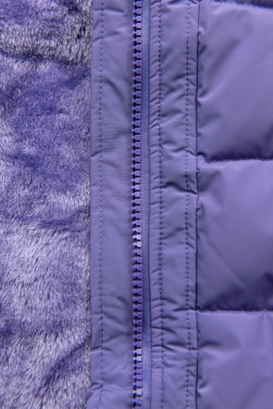 Purple winter jacket with drawstring waist