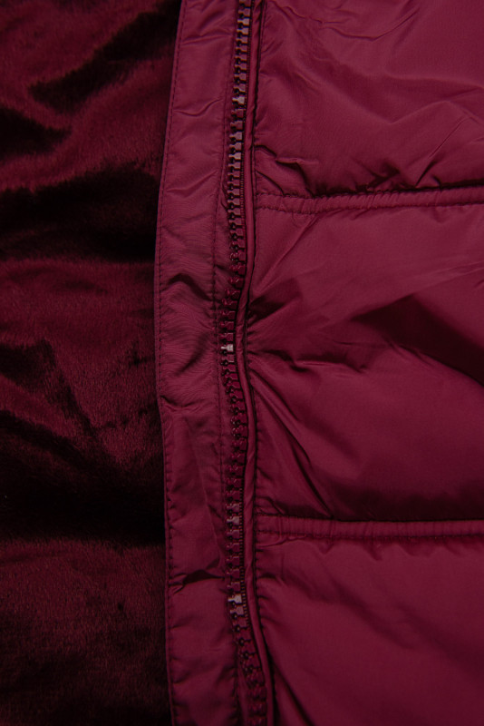 Burgundy winter jacket in quilted design