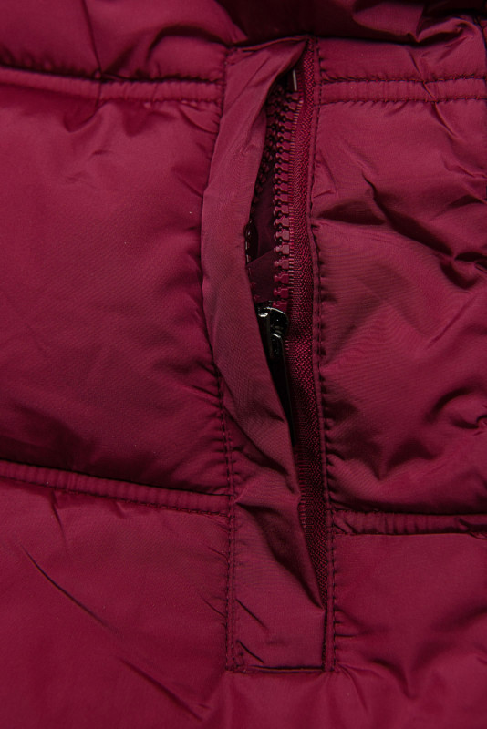 Burgundy winter jacket in quilted design