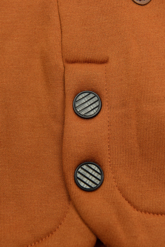 Dark orange elongated hoodie in shaped cut