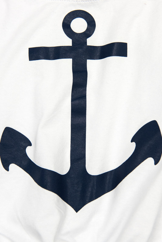 Anchor print dress white/blue