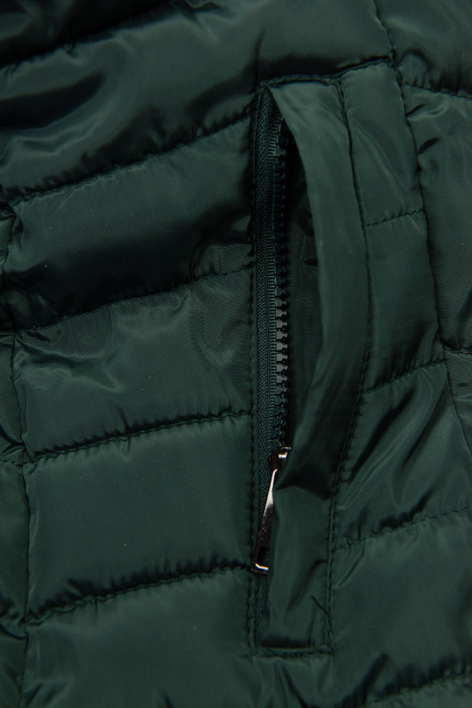 Dark green quilted jacket for autumn/winter
