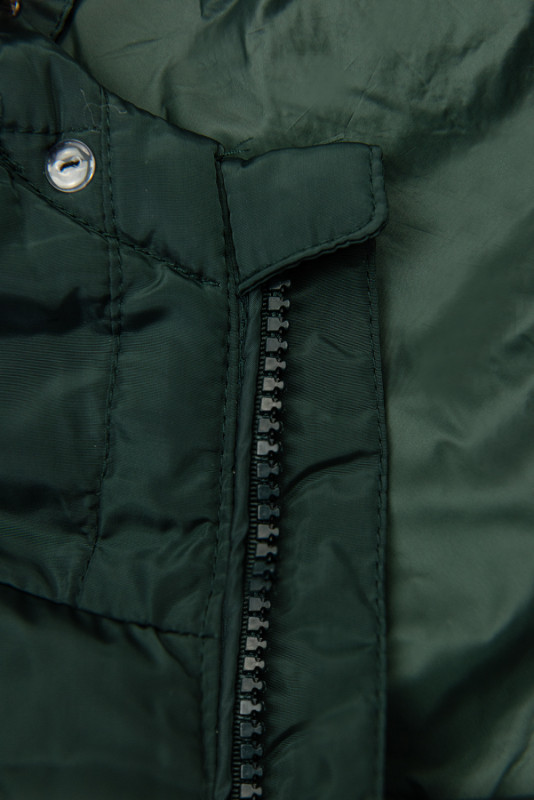 Dark green quilted jacket for autumn/winter