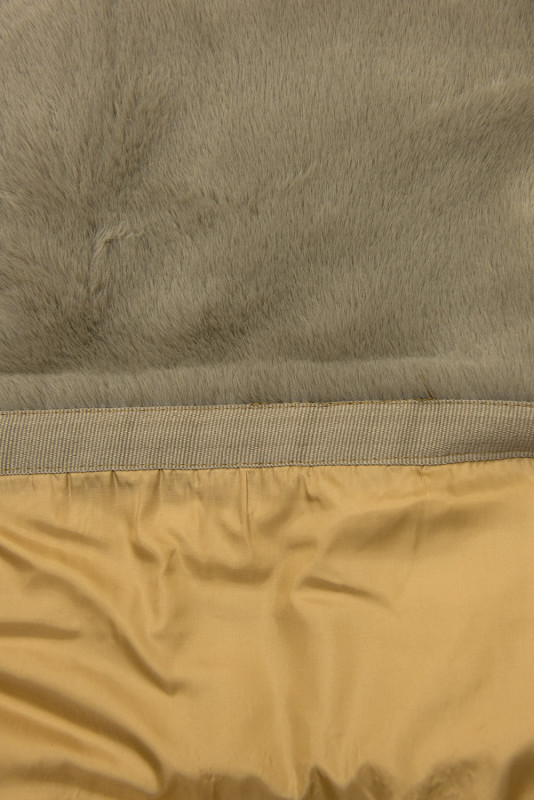 Beige winter jacket with belt