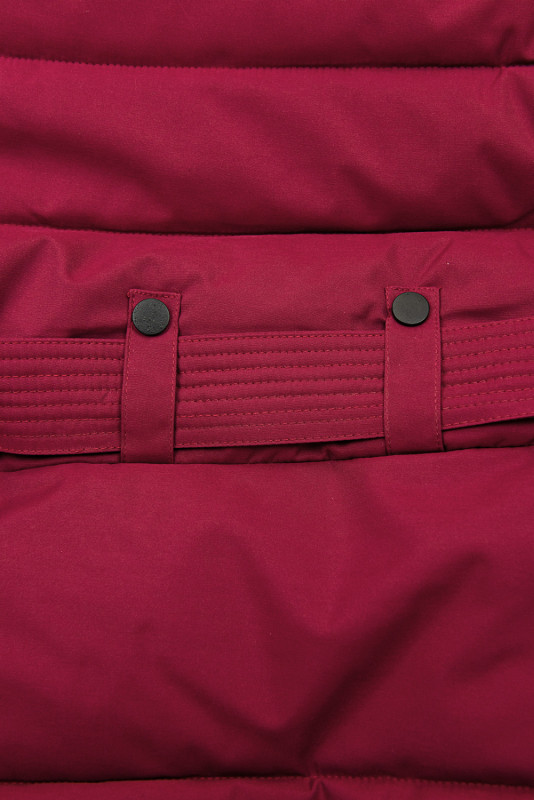 Wine red winter jacket with belt