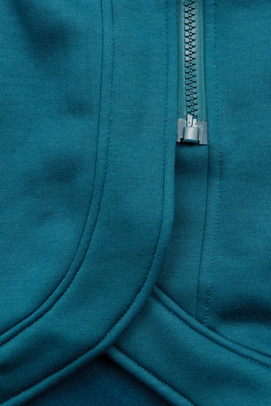 Turquoise blue asymmetric hoodie