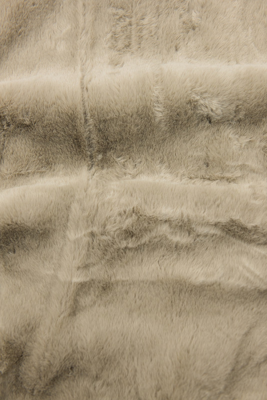 Pearl white winter parka jacket with faux fur