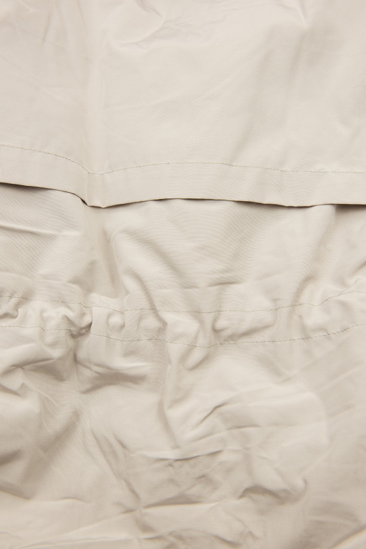 Pearl white winter parka jacket with faux fur