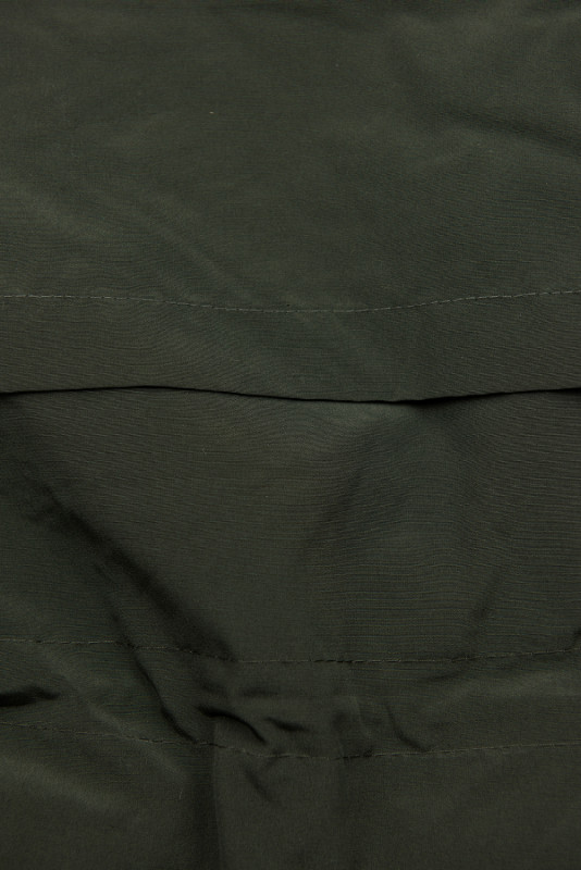 Dark green winter parka jacket with faux fur