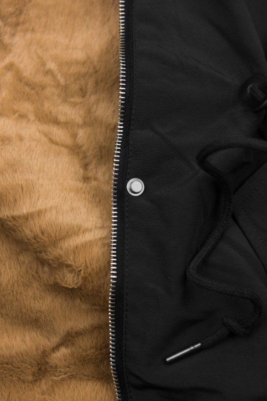 Winter parka jacket in black