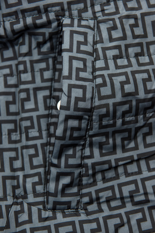 Reversible mid-season parka jacket navy/gray